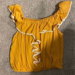 Mustard color off the shoulder top